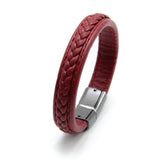 Grey Braided Beather Bracelet for Men