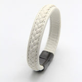 Grey Braided Beather Bracelet for Men