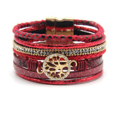 Crystal Magnetic Leather Bracelet for Women