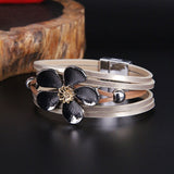Floral Leather Bracelet for Women