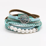 Life Tree and Pearl Braided Bracelet for Women