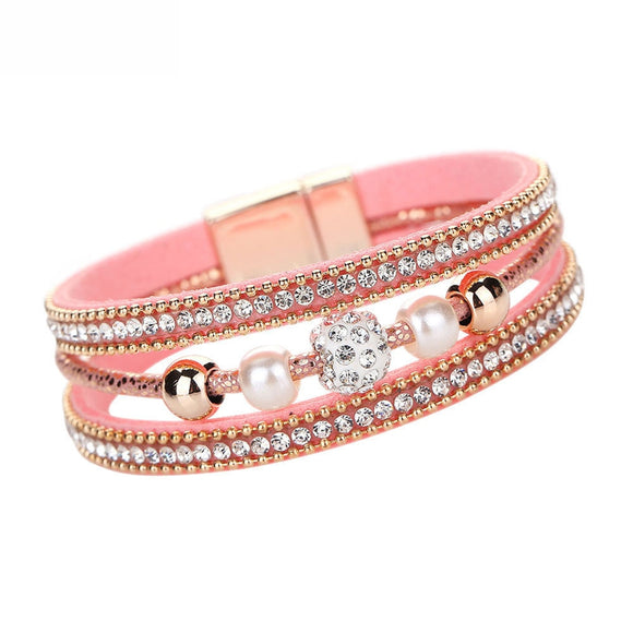 Crystal Beaded pink Bracelet for Women