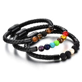 Colorful Beaded Leather Bracelet for Men